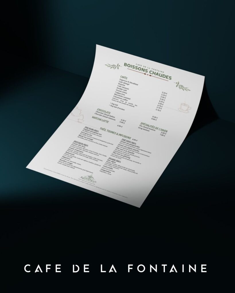 8 Réalisation menu pour restaurant aix en provence